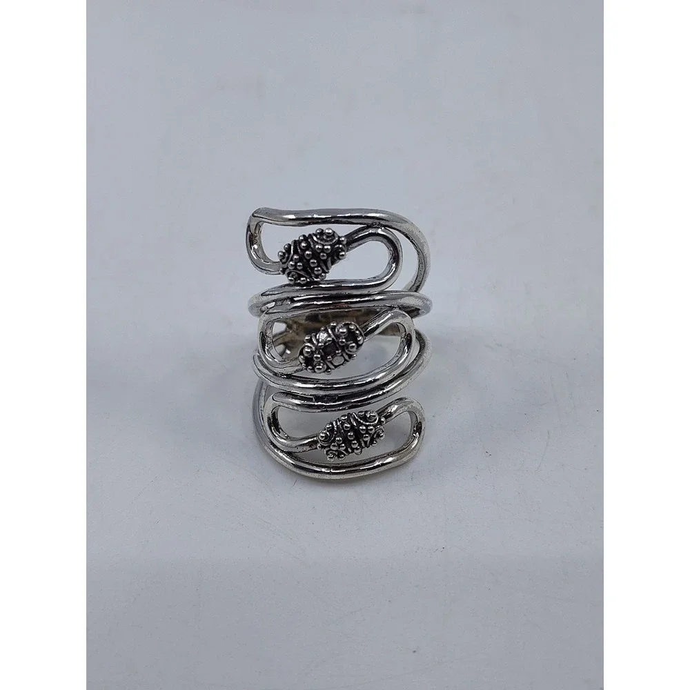 Sterling Silver 925 Coiled Spiral Women's Ring Size 8.75